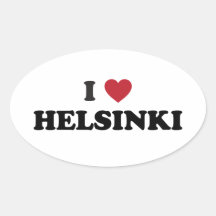 I Heart Helsinki Finland Oval Sticker