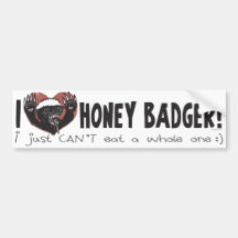 I Heart Honey Badger Bumper Stickers