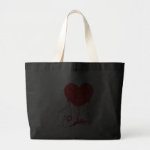 I HEART HORROR MOVIES CANVAS BAGS
