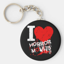 I HEART HORROR MOVIES KEYCHAINS