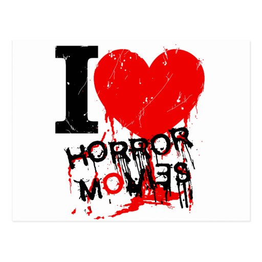 I HEART HORROR MOVIES POSTCARD Zazzle