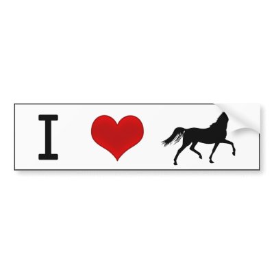 I Heart Horses Bumper Sticker by BryonTiffDesign
