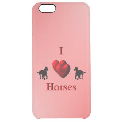 I Heart Horses Clear iPhone 6 Plus Case
