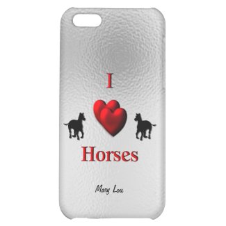 I Heart Horses Personalized iPhone 5 Case