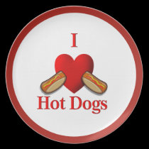 I Heart Hot Dogs Dinner Plate plates