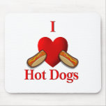 I Heart Hot Dogs Mousepad