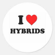 I Heart Hybrids Round Stickers