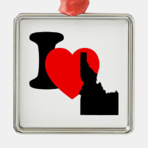 I Heart Idaho Christmas Tree Ornaments
