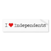 I Heart Independents Bumper Sticker bumper stickers