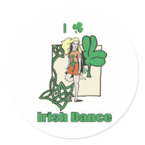 I heart Irish Dance Clover stickers