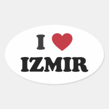 I heart Izmir Turkey Oval Sticker