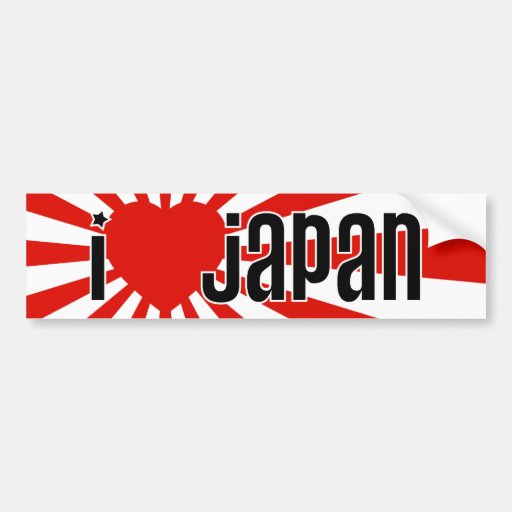 I Heart Japan! Bumper Sticker Zazzle
