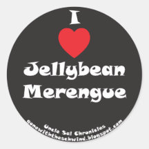 I Heart Jellybean Merengue black Round Sticker