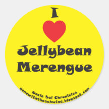 I Heart Jellybean Merengue yellow Round Stickers
