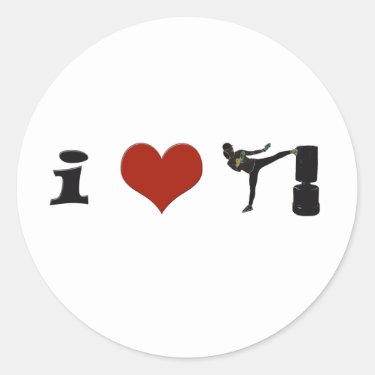 I Heart Kickboxing! Personalize it! Sticker