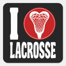 I Heart Lacrosse Square Stickers