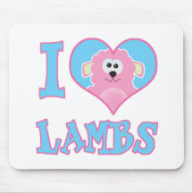 i heart lambs mouse pad