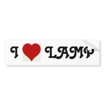 I heart Lamp bumper stickers