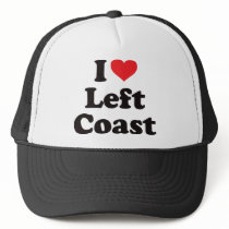 I Heart Left Coast hats