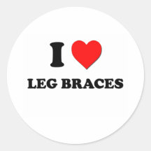 I Heart Leg Braces Round Sticker