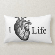 I Heart Life Throw Pillows