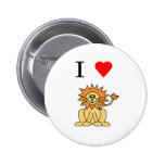 i heart lion pinback button