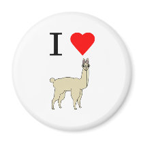 i heart llama magnet