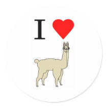 i heart llama stickers