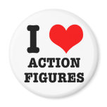 I HEART (LOVE) ACTION FIGURES magnets