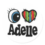 I Heart (Love) Adelle Round Sticker