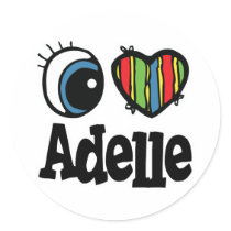 I Heart (Love) Adelle Round Sticker