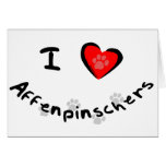 I Heart (Love) Affenpinschers Greeting Card