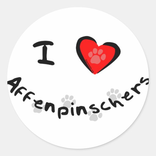 I Heart (Love) Affenpinschers Stickers
