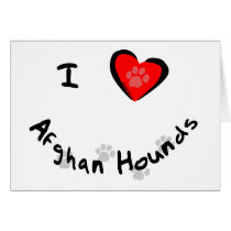 I Heart (Love) Afghan Hounds cards by dogbreedstshirts I Heart (Love) Afghan Hounds cards