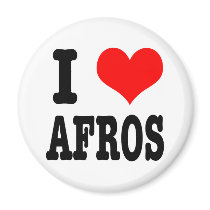 I HEART (LOVE) AFROS REFRIGERATOR MAGNET