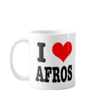 I HEART (LOVE) AFROS COFFEE MUGS