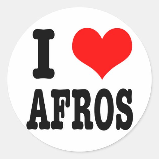 I HEART (LOVE) AFROS STICKER