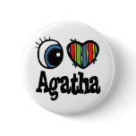I Heart (Love) Agatha buttons
