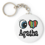 I Heart (Love) Agatha Keychains