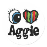 I Heart (Love) Aggie stickers