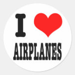 I HEART (LOVE) AIRPLANES STICKER