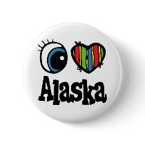 I Heart (Love) Alaska buttons