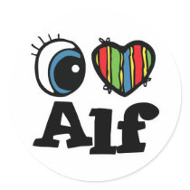 I Heart (Love) Alf Stickers