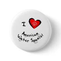 I Heart (Love) American Water Spaniels buttons