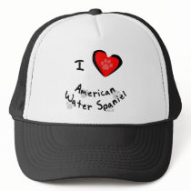 I Heart (Love) American Water Spaniels hats