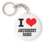 I HEART (LOVE) AMUSEMENT PARKS KEY CHAINS