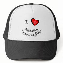 I Heart (Love) Anatolian Shepherd Dogs hats