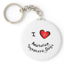 I Heart (Love) Anatolian Shepherd Dogs keychains