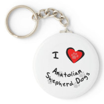 I Heart (Love) Anatolian Shepherd Dogs keychains