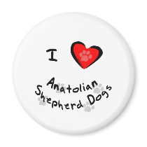 I Heart (Love) Anatolian Shepherd Dogs magnets